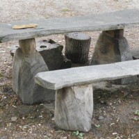 11. Table and Bench in oak