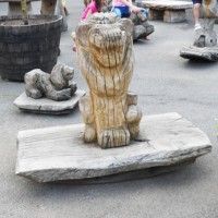 16. Lion Seasaw in oak