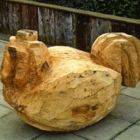 2. Large Chicken in oak